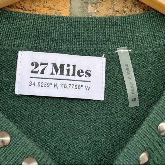 27 miles dark green cashmere sweater size xtra small - Picture 4 of 10